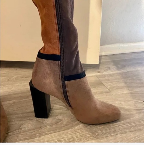 Jeffrey Campbell Thigh Suede Patchwork Boots - Picture 3 of 4